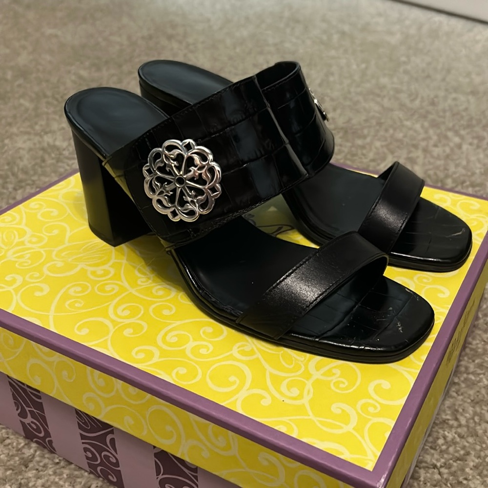 Brighton black Italian leather heels 9.5